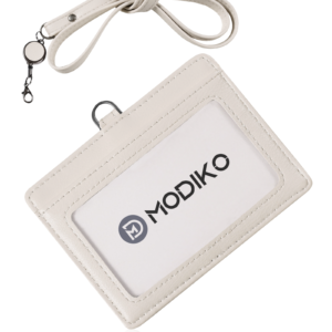Modiko IDカードホルダー ネームホルダー 横型 縦型 伸縮リール式 本革シュリンクレザー レディース メンズ 社員証ケース ネックストラップ 両面3枚収納 パスケース 名札 ビジネス 薄型