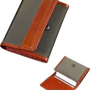 名刺入れ メンズ 本革 オイルレザー 再生ナイロン 名刺ケース 4ポケット 大容量 最大60枚収納 軽量44g ICカード対応 ビジネス 就職祝い ギフト