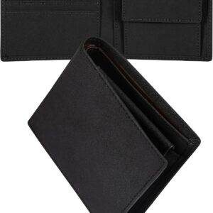 ブラック_1 財布 メンズ 二つ折り財布 コンパクト 軽量 約55g PUレザー 仕切り付き札入れ 小銭入れ カード6枚収納 撥水 ミニ財布 男性 紳士 ビジネス プレゼント ギフト 父の日 ブラック